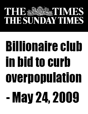 Billionaire club in bid to curb overpopulation